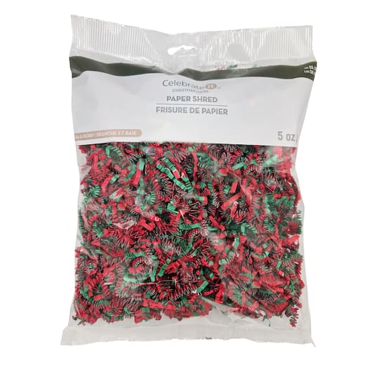 Michaels, 5oz. Red & Green Paper Shred by Celebrate It™ – Category: Shred & Tissue